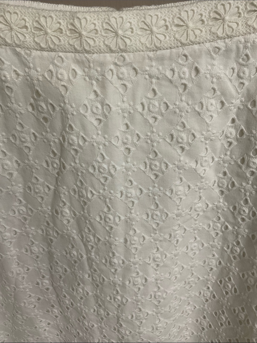 J. Crew White Eyelet A-Line Skirt , 14 , cotton lined with pockets - Picture 2 of 11